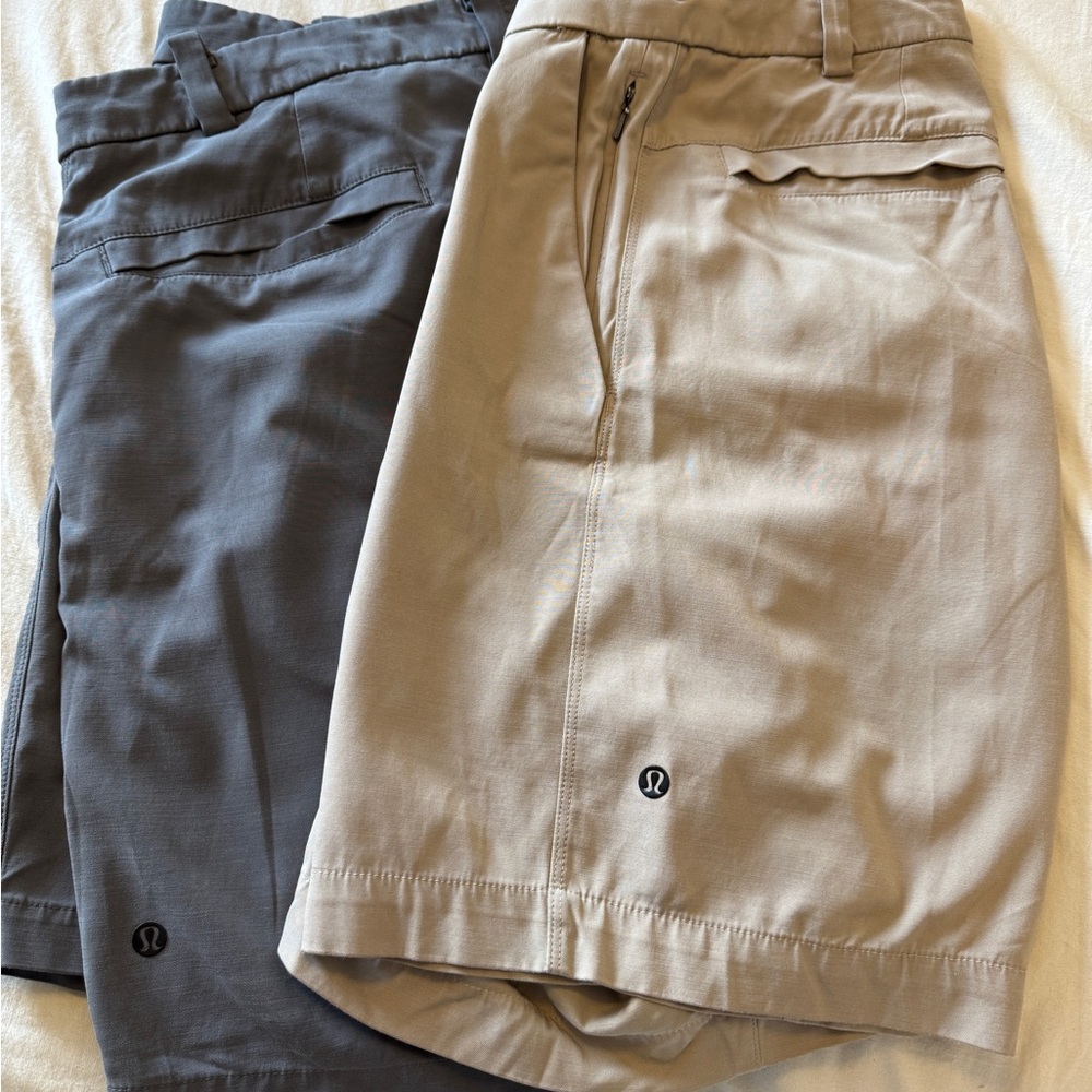 lululemon athletica Gray and Tan Men Shorts